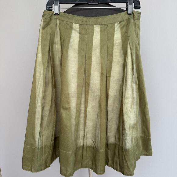NEW Talbots pleated skirt - olive green - sheer - holiday - cotton - size 10P - Picture 1 of 10